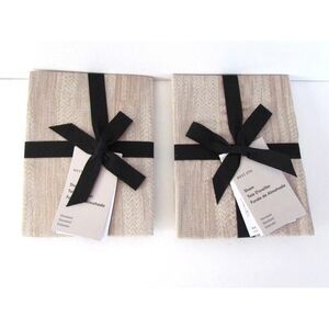 West Elm Striated Standard Shams Silky Tencel STRAW Set 2 New